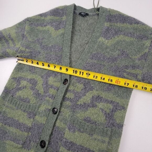Rails Runi Green Camo Button Up Cardigan Womens sz Small Boho Alpaca - Picture 3 of 10